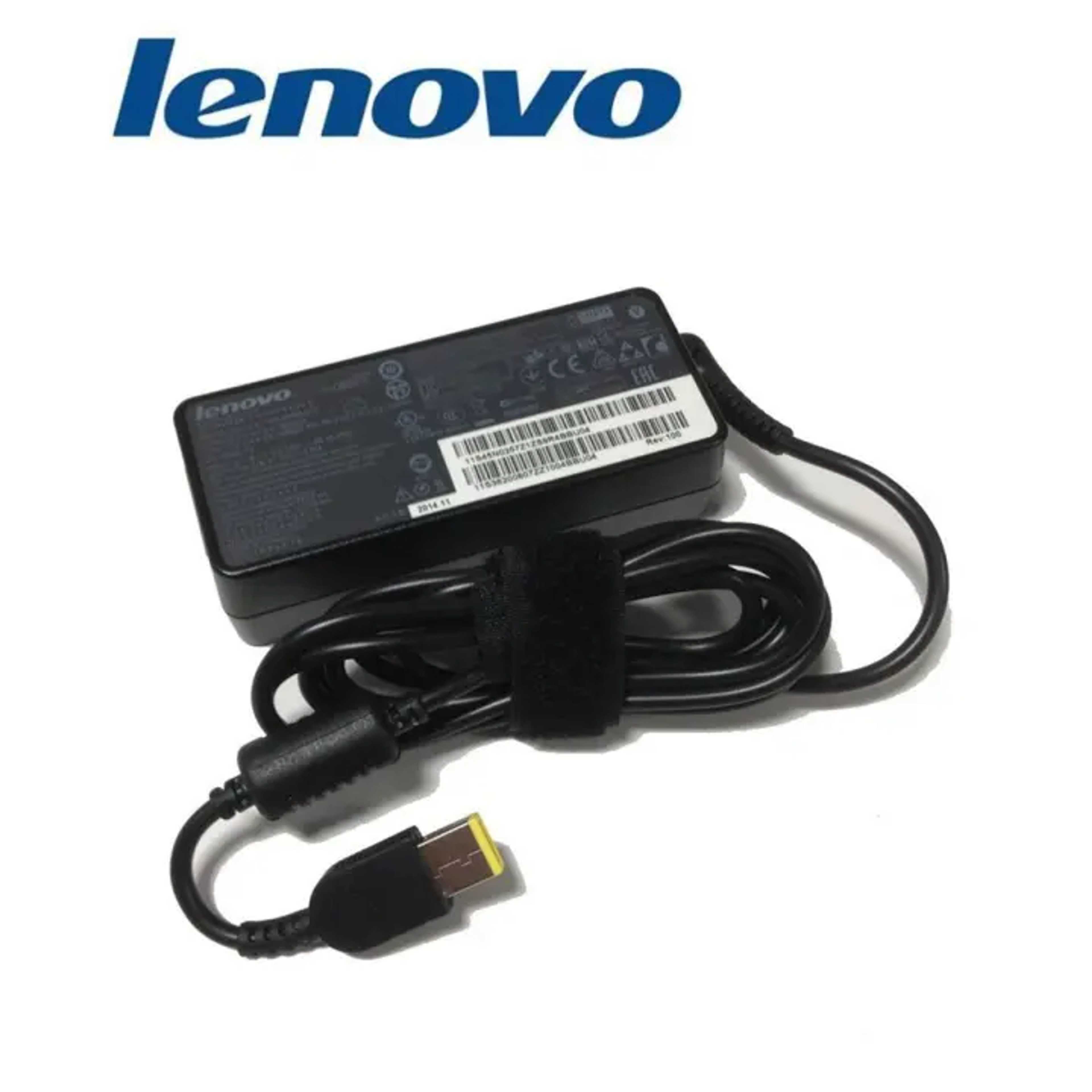 Genuine Lenovo Square Pin Laptop Charger 20V 3.25A (65W) - Fast Charging USB Type Adapter with Power Cable Included